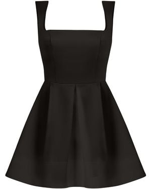 Tia Dorraine Sweet Love Flared Satin Mini Dress - Black