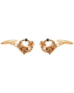 Lee Renee Rose / Diamond Rose Halo Cufflinks Rose - Multicolour