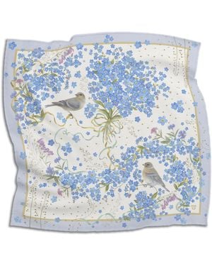 Silk&Soul Light Forget Me Not Silk Scarf - Blue