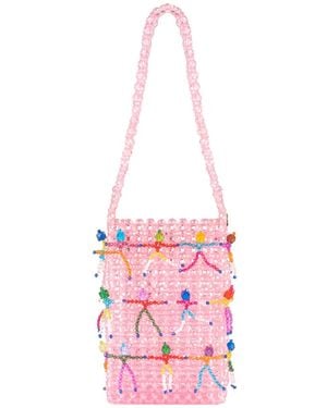 Tillie Beads Mini Skeleton Bead Bag - Pink