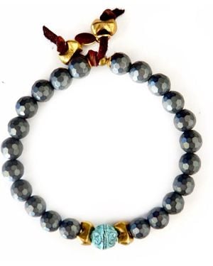 Persia Dona Jewelry Hematite X Bracelet - Metallic
