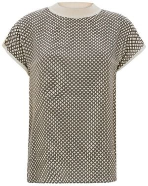 Exquise Penny Sleeve Crew Neck Blouse - Grey