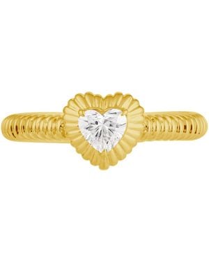 Artisan Heart Shape Diamond Sunburst Ring - Yellow