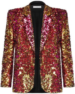 Sanctumum Belucci Single Breasted Muticolour Sequin Blazer - Red
