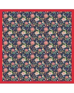 Lazyjack Press Garden Party Silk Scarf - Blue