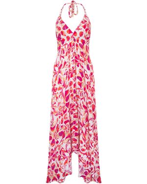 Sophia Alexia Floral Fusion Silk Ibiza Dress - Pink
