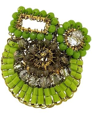 Lavish by Tricia Milaneze Neon Mix Althea Maxi Handmade Crochet Ring - Green