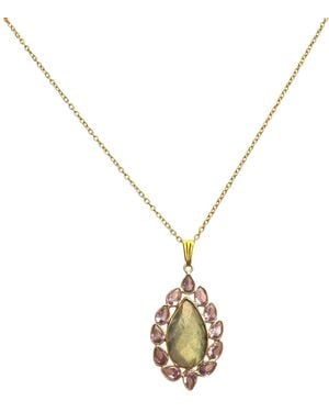 Magpie Rose Theia Labradorite Pendant - Metallic