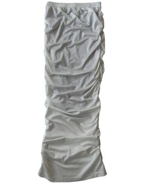 Circular Path Ruched Skirt - Grey