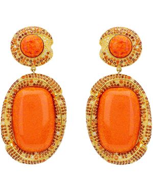 LÁTELITA London Fiorella Fire Opal Drop Earrings - Orange