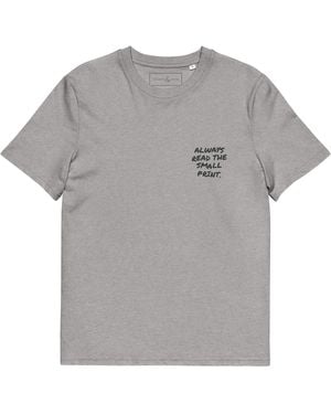 Anchor and Crew Heather Small Print Annotations Organic Cotton T-Shirt - Gray