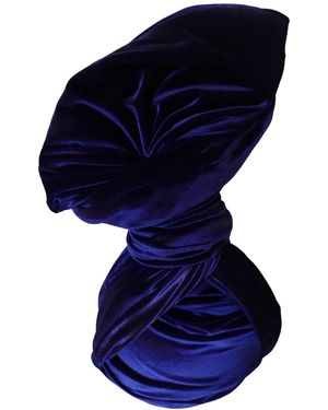 Romer Millinery Twisturban Turban Cobalt Velvet - Blue