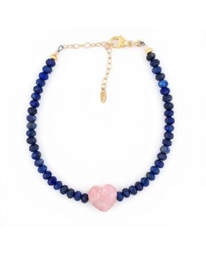 Kris Nations Opal Heart & Lapis Beaded Bracelet - Blue