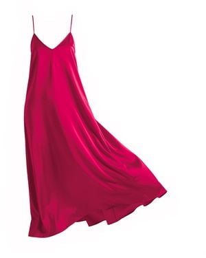 Janara Jones Fuchsia Satin Mariella Dress - Pink
