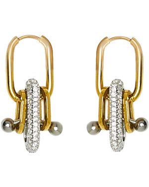 Kirei Clamp Pavé Hoop Earrings - Metallic