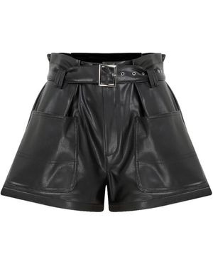 NAZLI CEREN Louis Vegan Leather Short - Black