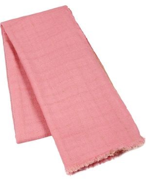 Heritagemoda Neutrals Handwoven Ombré Peach Wool Scarf - Pink