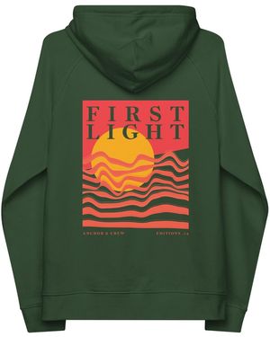 Anchor and Crew Bottle Fourteen First Light Editions Organic Cotton Hoodie - Green