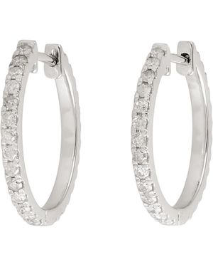 Artisan Natural Diamond Hoop Earrings - Metallic