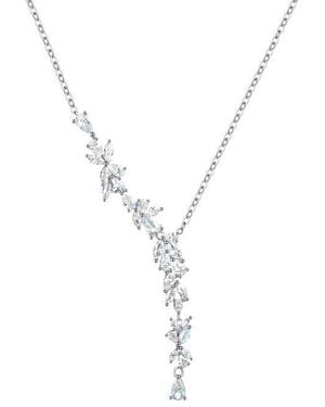 Fanci Me Wisteria Reverie Flower Drop Y Sterling Necklace - Metallic