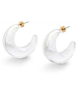 Hye Jane Jewelry Crescent Clear Resin Hoops - White