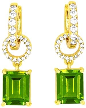 GEM BAZAAR Greta Peridot Drop Earrings - Green