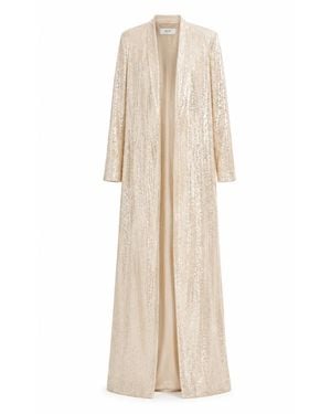 Roqaia Fashion House Neutrals Moon Jacket — Off Long Glitter - Natural