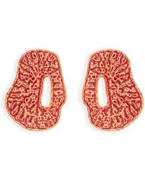 Lavani Jewels Magma Burgundy Earrings - Red