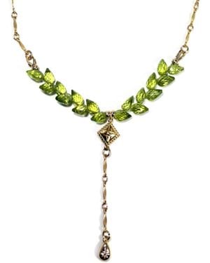 Rachel Nathan Peridot Petals Y-Necklace - Yellow
