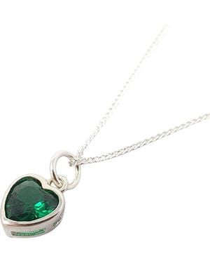 Harfi Mini Heart Emerald May Birthstone Necklace - Green