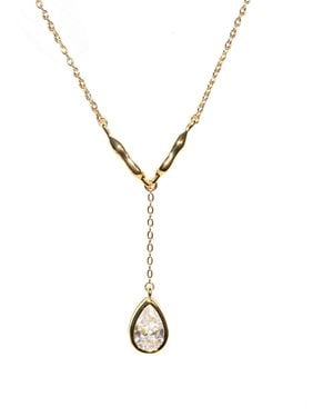 Studio Baloge Suspendue Goutte Drop Necklace - Metallic