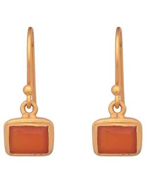 Opium Jewels Anjani Baguette Cut Earrings - Orange