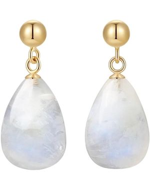 Katy Faye Neutrals September Moonstone Earrings - White