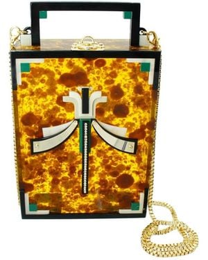 Gissa Bicalho Handmade Acrylic Clutch Dragonfly - Orange