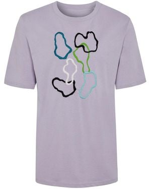 INGMARSON Abstract Embroidered Organic Cotton T-Shirt Lilac - Purple