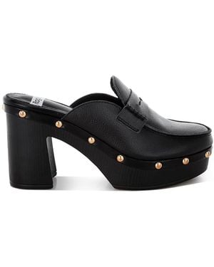 Rag & Co Lyrac Recycled Leather Platform Clogs - Black
