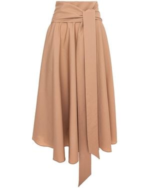 IPANOMI Neutrals Long Cloche Skirt With High Waist And Pockets - Brown