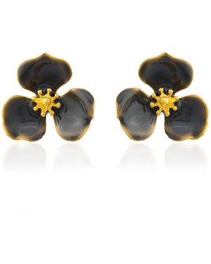 Milou Jewelry Bloom Flower Earrings - Grey