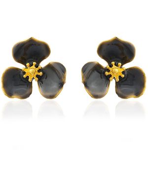Milou Jewelry Bloom Flower Earrings - Grey