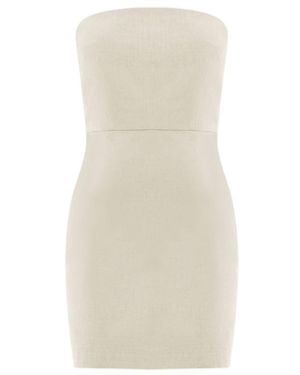 Me Esse Neutrals Organic Cotton Strapless Short Dress Victoria - White