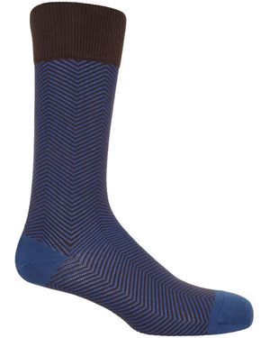 Peper Harow - Made in England Lux Taylor Socks - Blue
