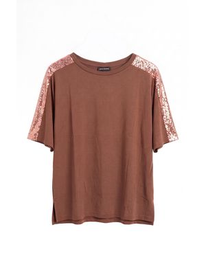 James Lakeland Paillettes Blouse Bronze - Brown
