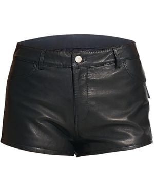 Morrato Bali Sapphire Leather Shorts - Black