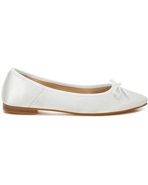 Rag & Co Fearless Satin Bow Embellished Ballerinas - White
