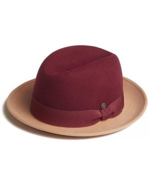 Dasmarca Hats Gangstar Burgundy Camel Felt Hat - Red