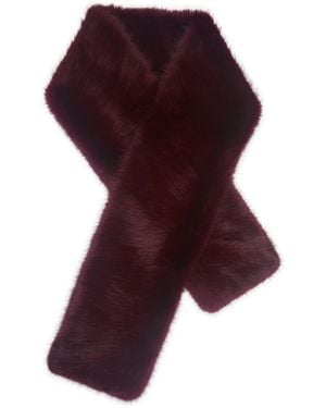 Miss Circle New York Jazmin Burgundy Multi-Wear Faux Fur Scarf - Purple