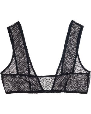 Lunatic Femme Sheathe Snake Lace Plunge Bra - Black