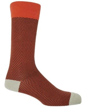 Peper Harow - Made in England Burnt Mayfair & Bumblebee Hilltop Socks 2 Pack - Brown