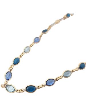 Harfi Plated Multi Gemstone Crystal Necklace - Metallic