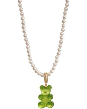 Ninemoo Shell Bead Gummy Bear Necklace – - Metallic